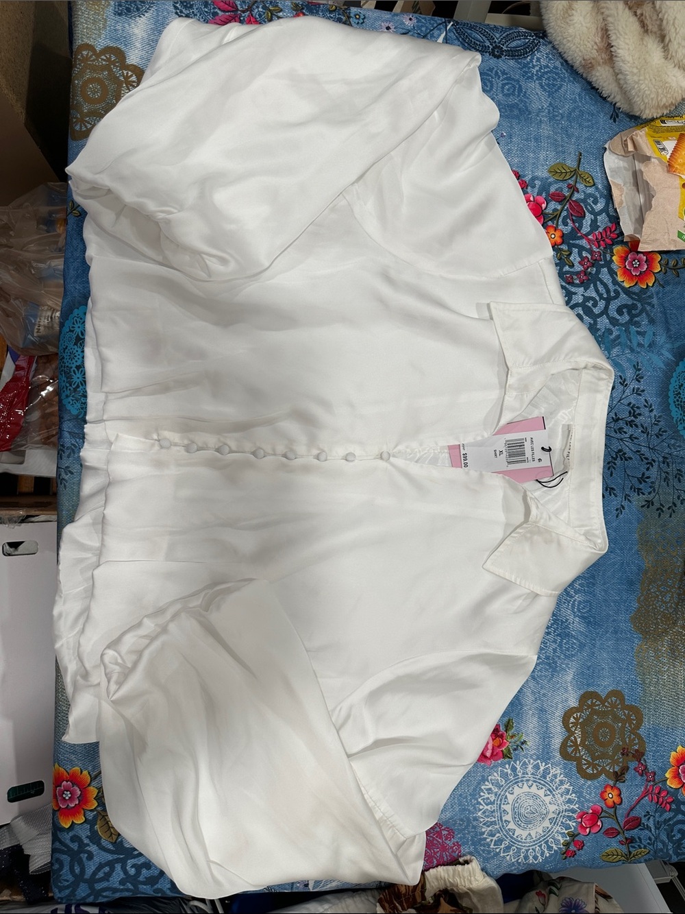 Avec Les Filles White Button-Up Shirt